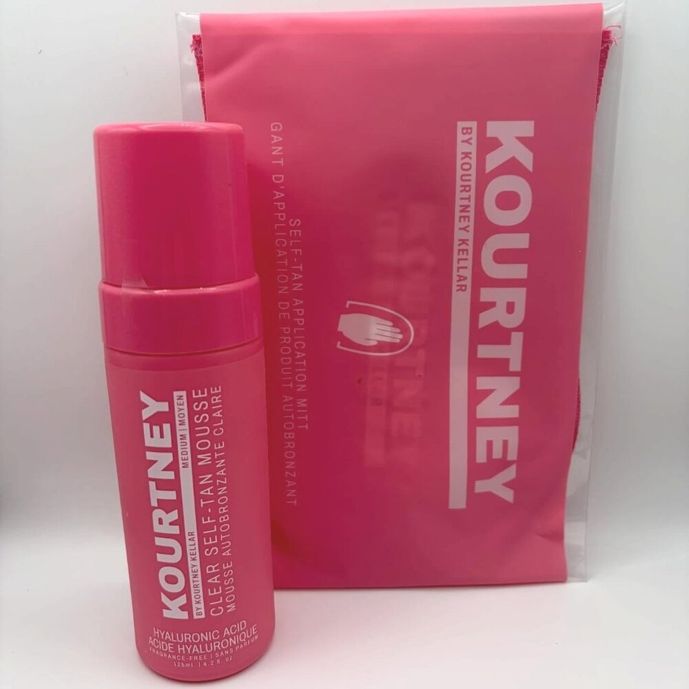 NEW Self Tanning Kit Medium Set Tanner Clear Foam Mitt Vegan Kourtney Kellar